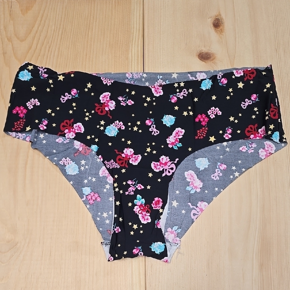 Knotty Size L Black & Floral Panties